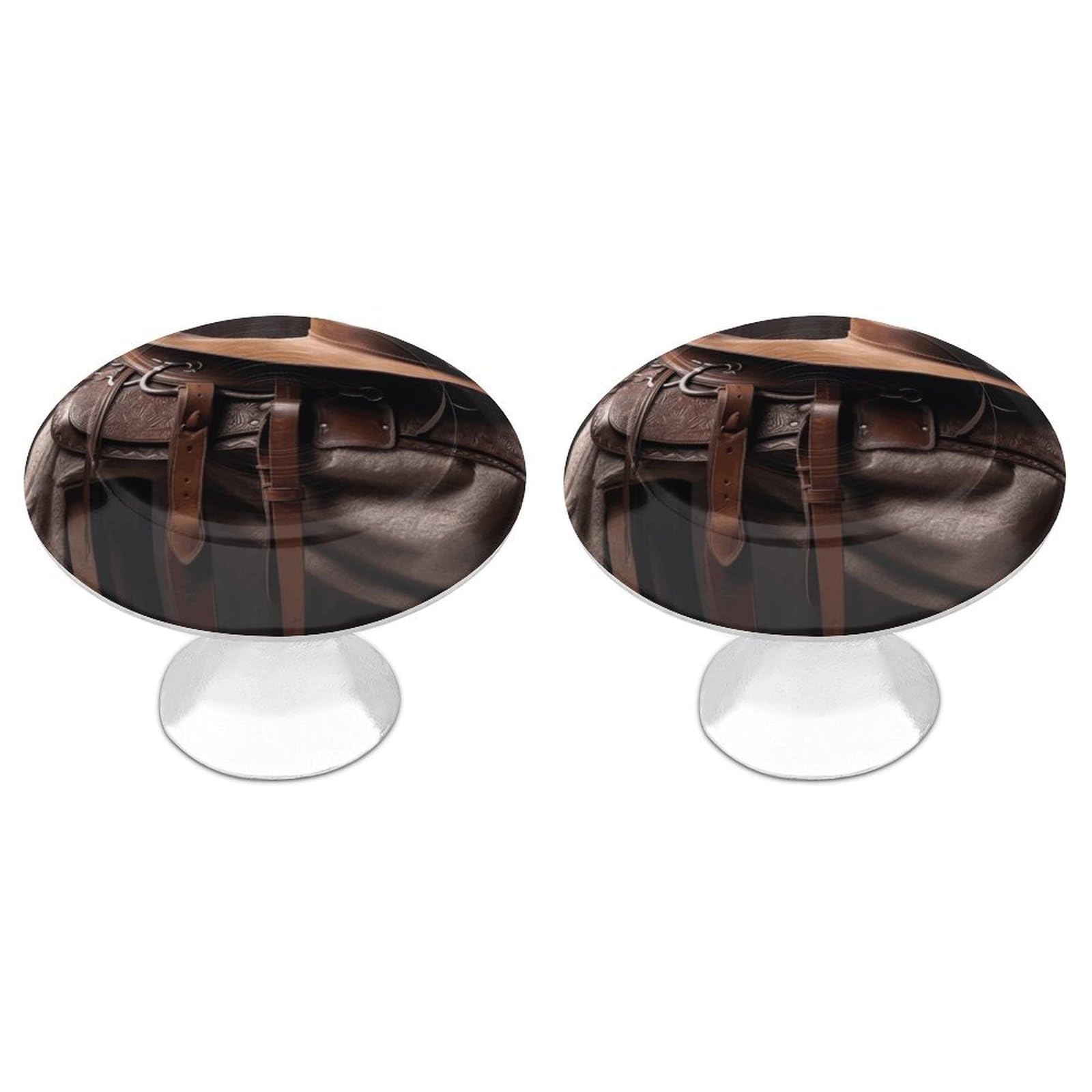 FekiLoot Horse Saddle with A Cowboy Hat Wild Cabinet Knobs Personality Stainless Steel Round Drawer Handles Circle Modern Cabinet Handles Drawer Knobs for Kitchen Dresser Bathroom Cupboard Furniture