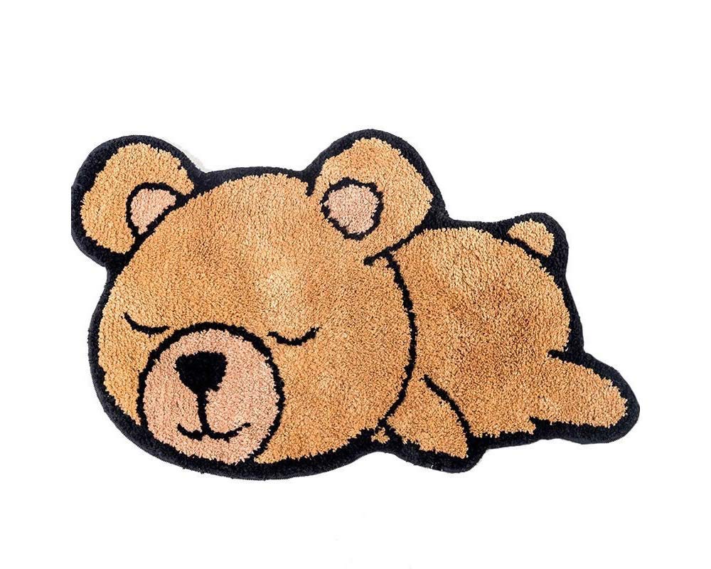 Cartoon Animal Shaped Mats Anti-Slip Bathroom Mats Sitting Room Bedroom Doormats Area Rugs Bathmat Carpet Bath Mat Anti-Slip Bathroom Indoor Mat Bathmat Home Decor (Brown Bear)