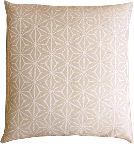 座布団カバー 銘仙判 夏用 甲斐しじら 日本製 木かげ 麻の葉 55×59cm 麻混 撥水加工 和風 来客用 和柄ザブカバー しじら座布団カバー ASZ0015T-2 (ベージュ)