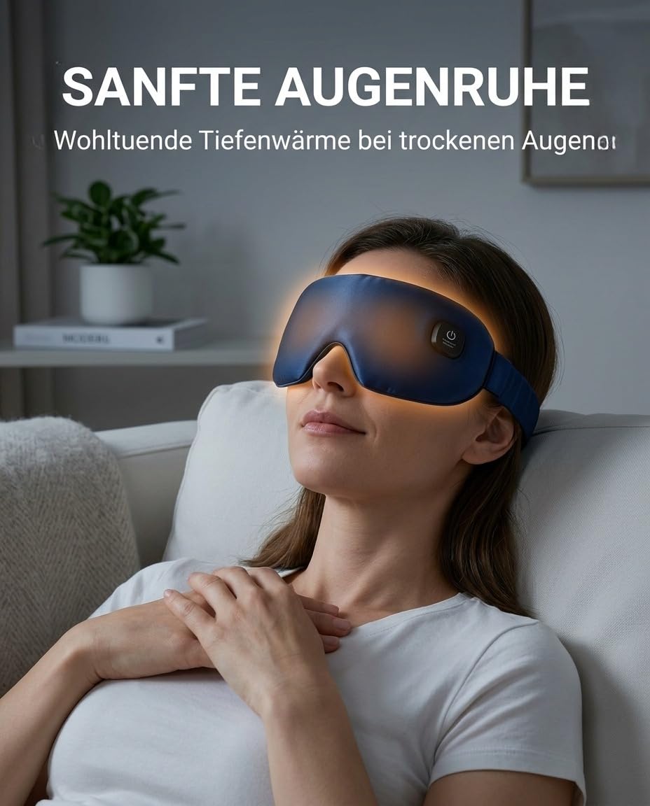 Beheizbare Augenmaske kabellos | Akku Wärmebrille für trockene Augen