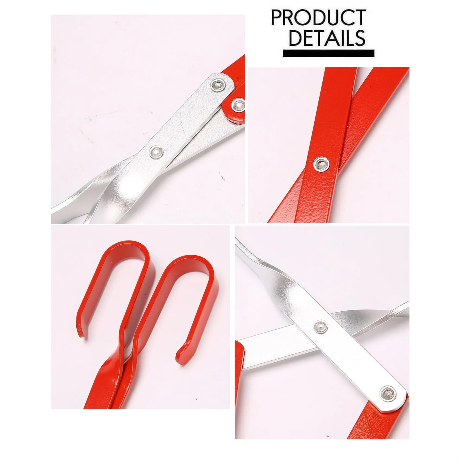 Stainless Grill Tongs, Zacisk węglowy do grilla czerwony 50,8 x,4 cm