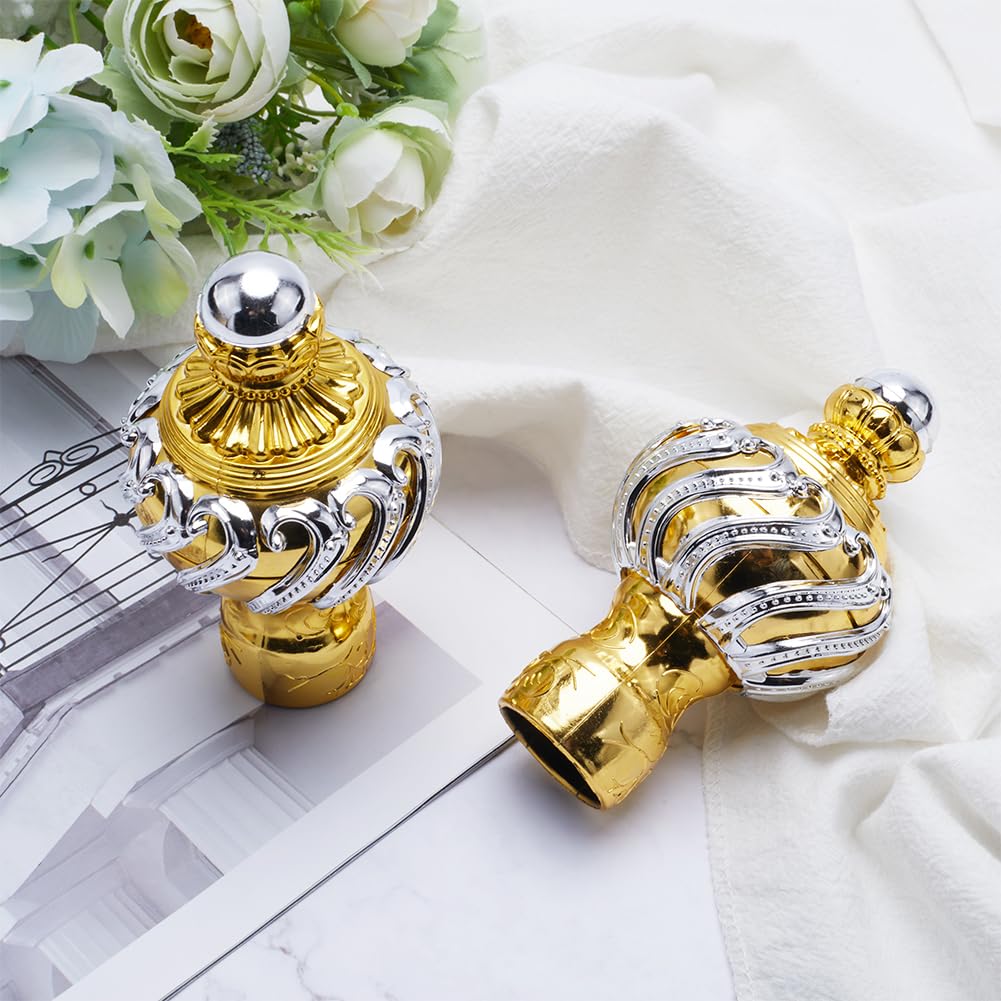 GORGECRAFT 4pz Terminali per Aste per Tende In Plastica Color Oro Terminali per Aste per Tendaggi Rotondi Terminali per Aste per Tende con Diametro Interno di 28.5mm Teste per Tende per Casa e Ufficio