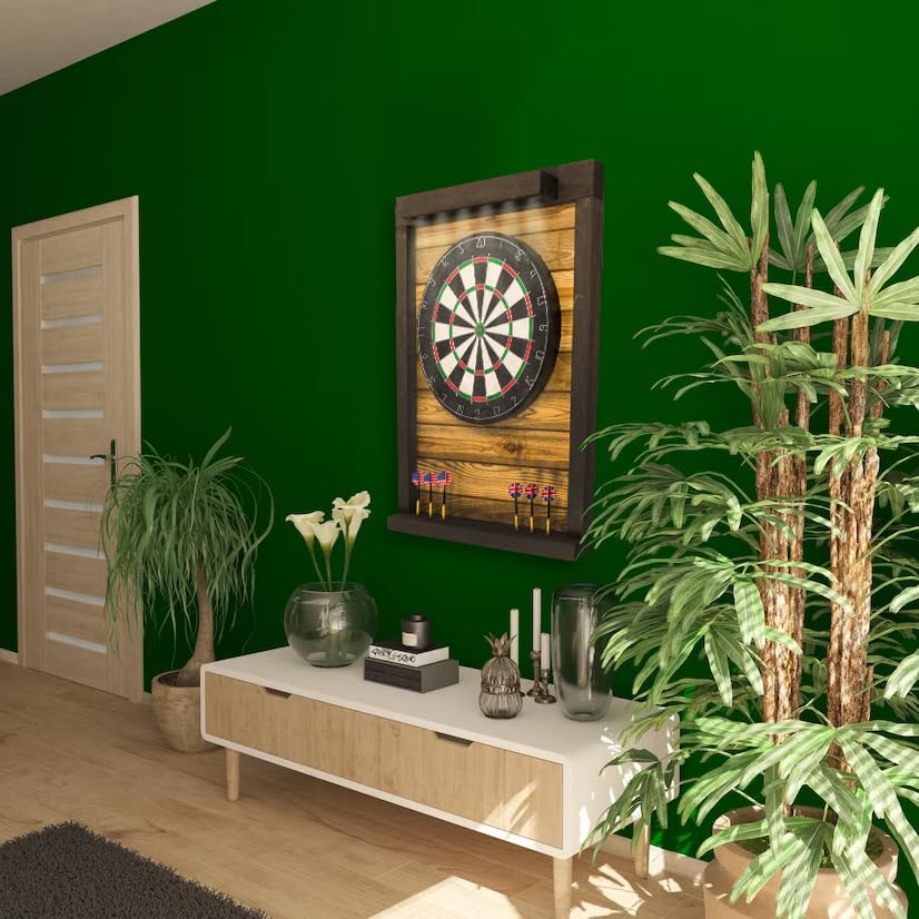 John Paddle Protection murale en bois de qualité supérieure pour fléchettes - Style rétro vintage (style vintage noir John Paddle Protection murale en bois de qualité supérieure pour fléchettes - Style rétro vintage (style vintage noir