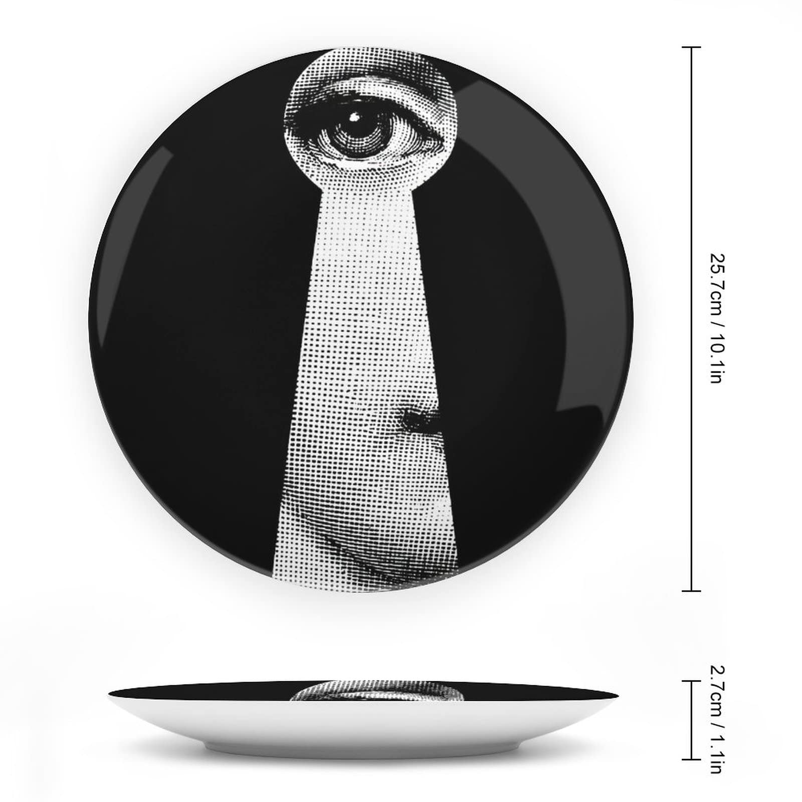 Lina Cavalieri Plate, Wall Decorative Plate, Mysterious Face Plate Wall Hanging Decoration,Including Bracket and Special Spring Hook,A9,10inch