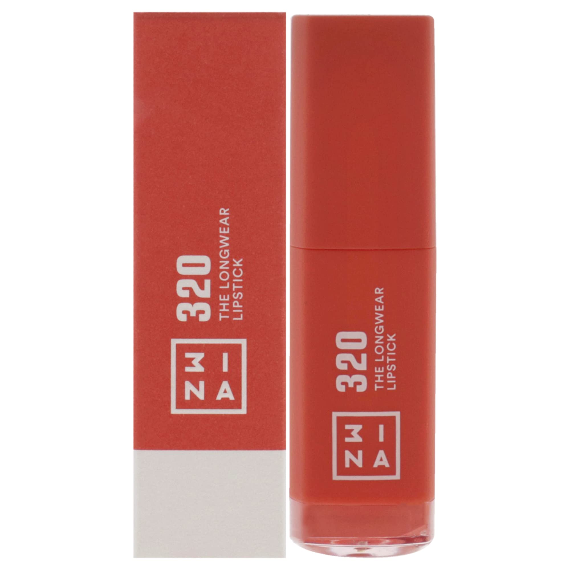 3INA MAKEUP - The Longwear Lipstick 320 - Orange Long Lasting - Matte Liquid with Hyaluronic Acid