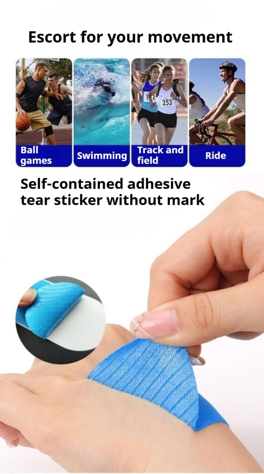 Generisch Vorgeschnittener muskelpatch-knieschoner,muskelpatch knieschoner,knie tape bandage knie stabilisierung,20 stück precut sport tape,wasserfest tape streifen