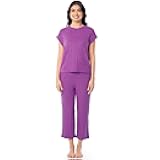 womens Dolman Sleeve and Cropped Pant Sleep Set
