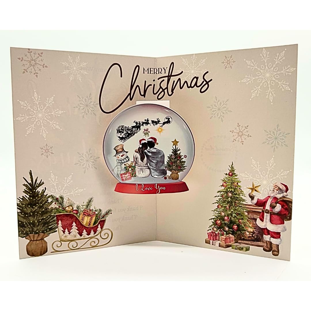 Second Ave Husband 3D Pop Up Christmas Card I Love You Xmas Holiday Festive Greetings Pop-Up Card, red, 180mm x 130mm