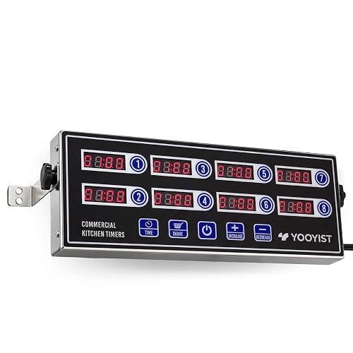YOOYIST Precision Kitchen Timers for Cooking 8 Channel Commercial Kitchen Timer