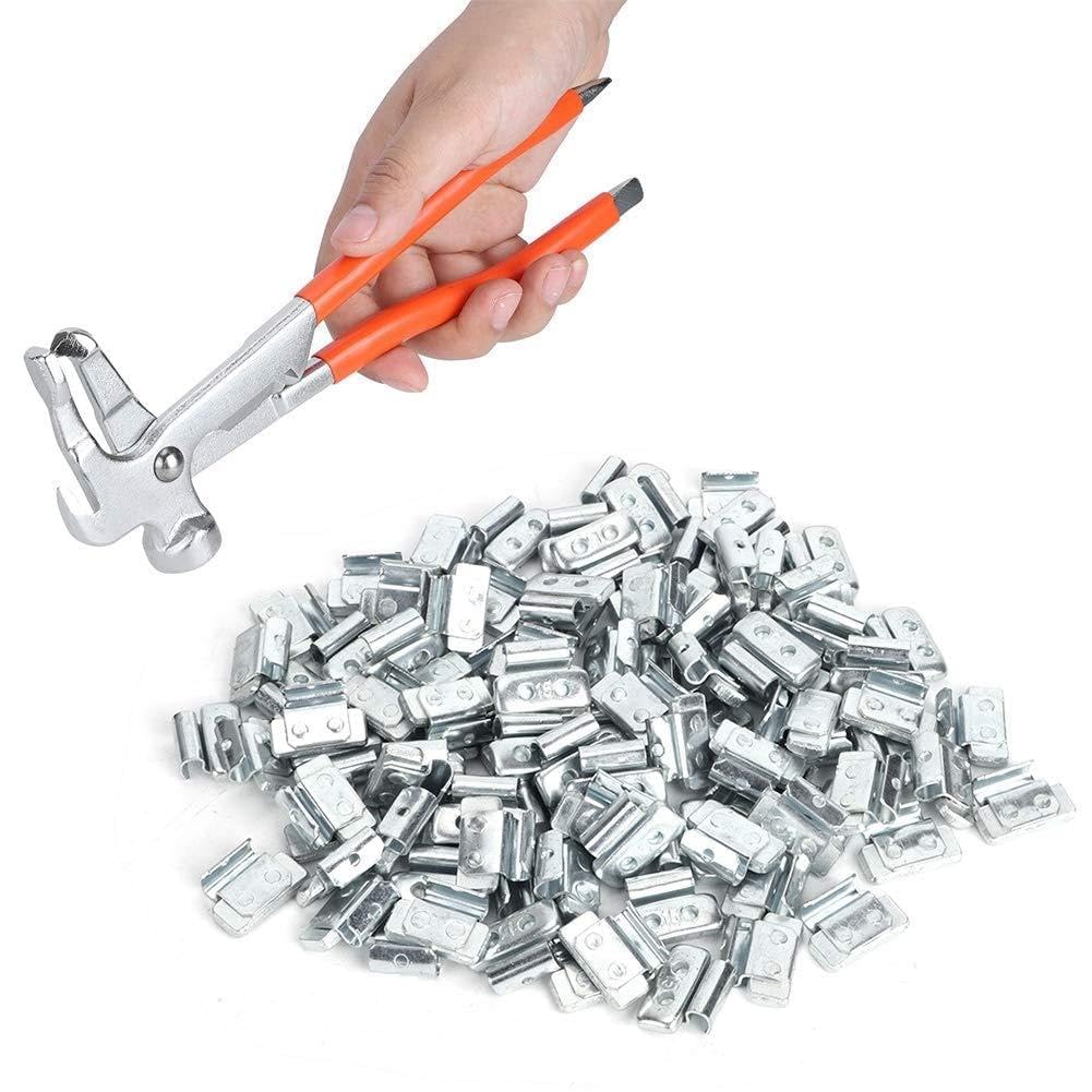CHICIRIS 15g Obciążniki do kół w Stylu P Klipsowe Ciężarki do Wyważania ze Stopu Aluminium 100 Sztuk ze Szczypcami Wyważania 24 Cm kół Stalowych 17 Cali Samochody Osobowe Lekkie Ciężarówki