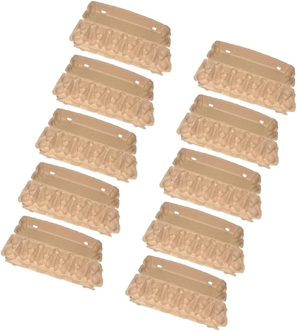 HEIMP 10pcs 12 Cups Paper Egg Cartons Biodegradable Eggs