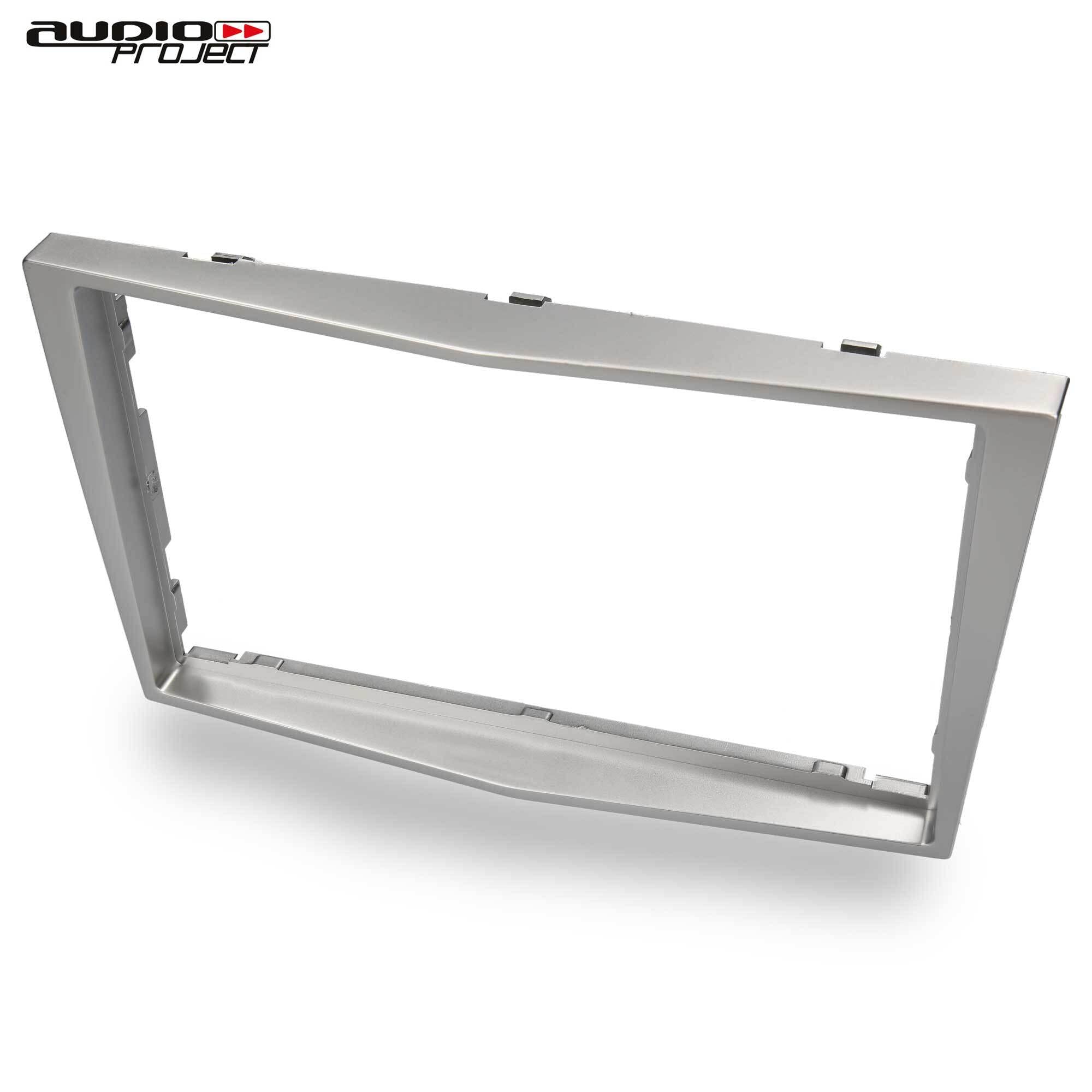 Audioproject A452 - Cache-Radio Set Double DIN Compatible avec Opel Corsa D Astra H Zafira B Tigra Antara Vivaro 2-DIN métal encastré Adaptateur Radio Adaptateur d'antenne argenté