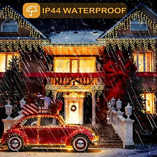 BUICXJKZ Icicle Outdoor Christmas Lights 600 LEDs - 17M/55ft Snow String Light Christmas House Fairy Lights, Outside Xmas Lights Warm White