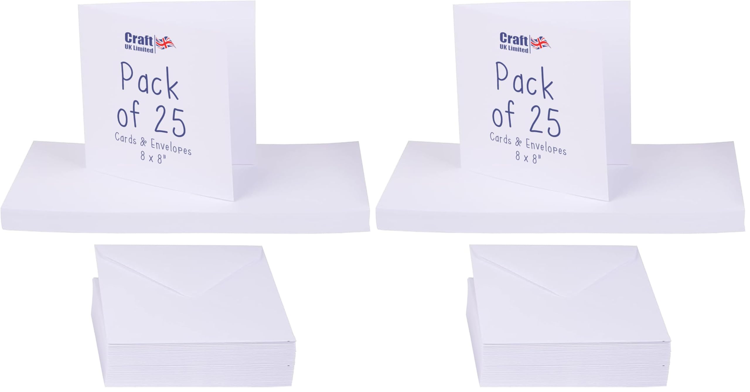 Cartes blanches avec enveloppes Crafts UK pour personnaliser vos vœux de Noël