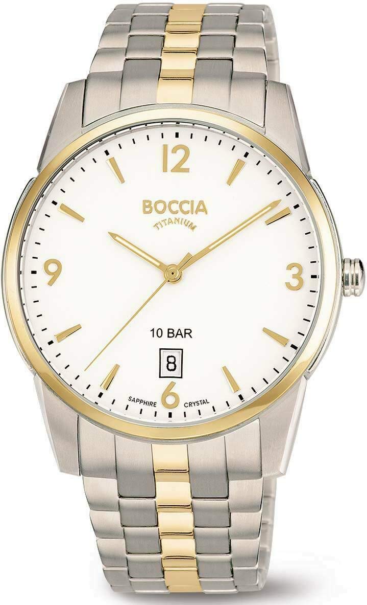 Boccia Męski analogowy zegarek kwarcowy z tytanowym paskiem 3632-02, Bransoletka