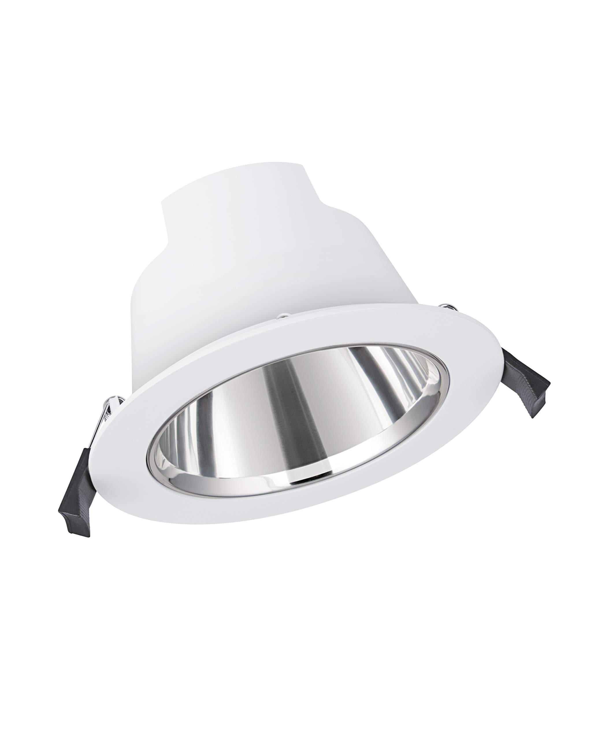 LEVANCE Downlights mit einstellbarer Lichtfarbe, Ersatz für 1x18W CFLi | energiesparend, 13 W, Aluminium (Gehäuse), Polycarbonat (Diffusor) | DL COMFORT DN 130 13W 3CCT IP54 WT