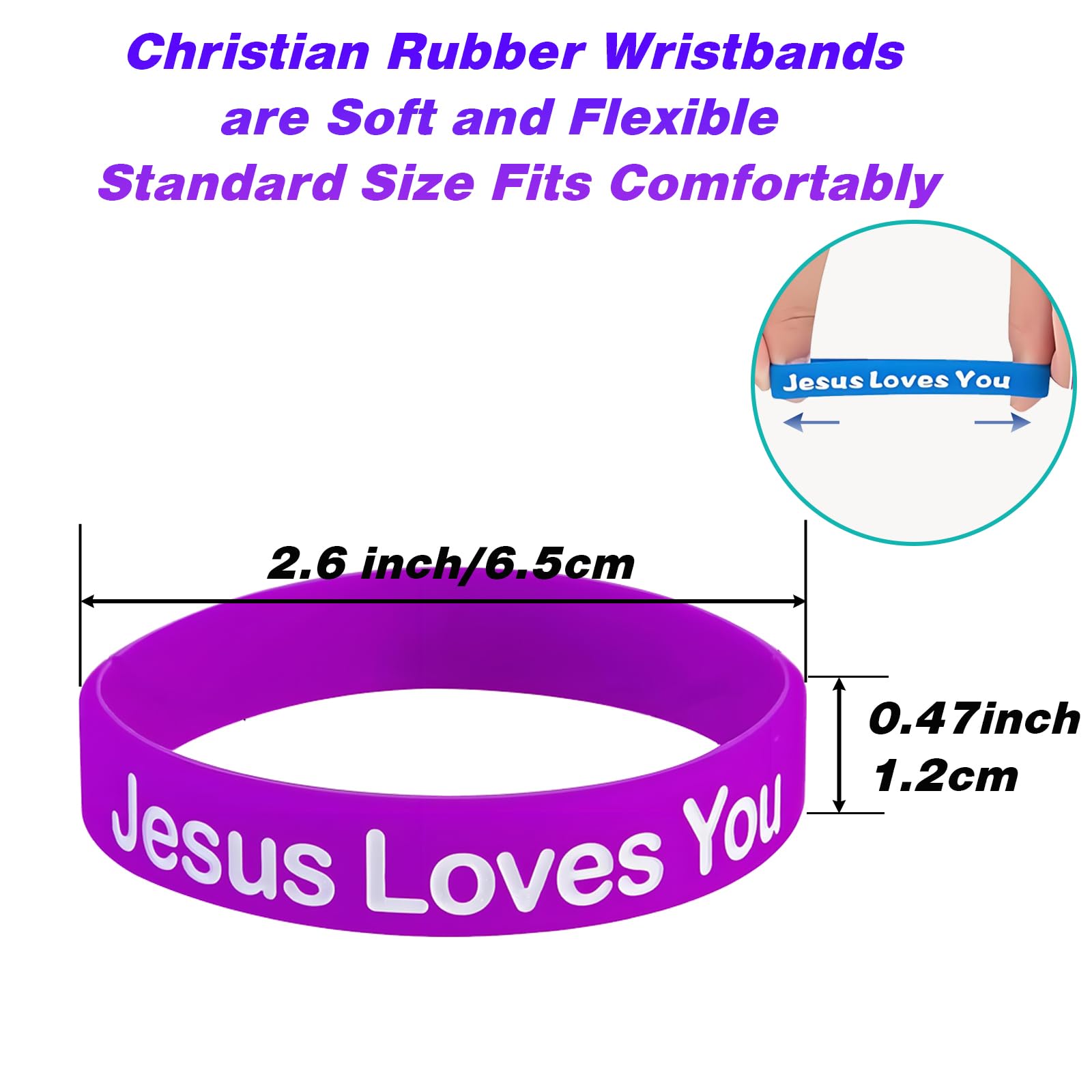 110 Pcs Jesus Loves You Silicone Bracelet, Colorful Christian Wristbands, Rubber Jesus Bracelet,Christian Bracelets Bulk, Bible Verse Bracelets and Scripture Wristbands for Religious Party Favors