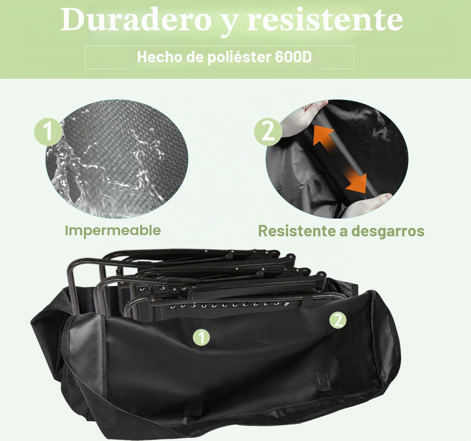 Bolsa de Almacenamiento Plegable para Mesa de 4/6/8 pies, Impermeable, Resistente, Bolsa de Transporte Grande para mesas Plegables, Cubierta de mesas de Picnic/Campamento con Cremallera
