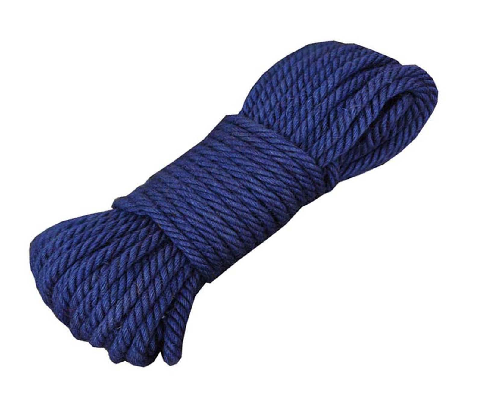 All-Purpose Natural Hemp Rope Jute Twine for DIY Crafts Artworks Bundling Home Decor, 8mm x 20m (0.31 inch x 65 feet), Blue