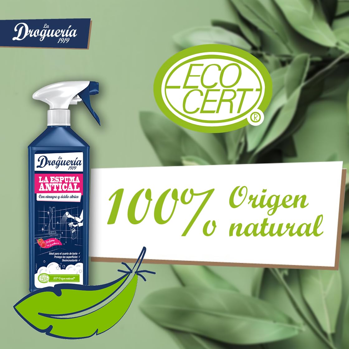 Espuma Antical Ecológica con Vinagre y Ácido Cítrico - 750mL - Espuma Duradera Ideal para Superficies Verticales - Desincrustante Baños y Cocinas