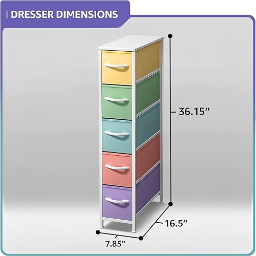 Miniatura 18 de Sorbus Torre estrecha con 4 cajones – Almacenamiento vertical para dormitorio, baño, lavandería, armarios y más, marco de acero, parte superior de