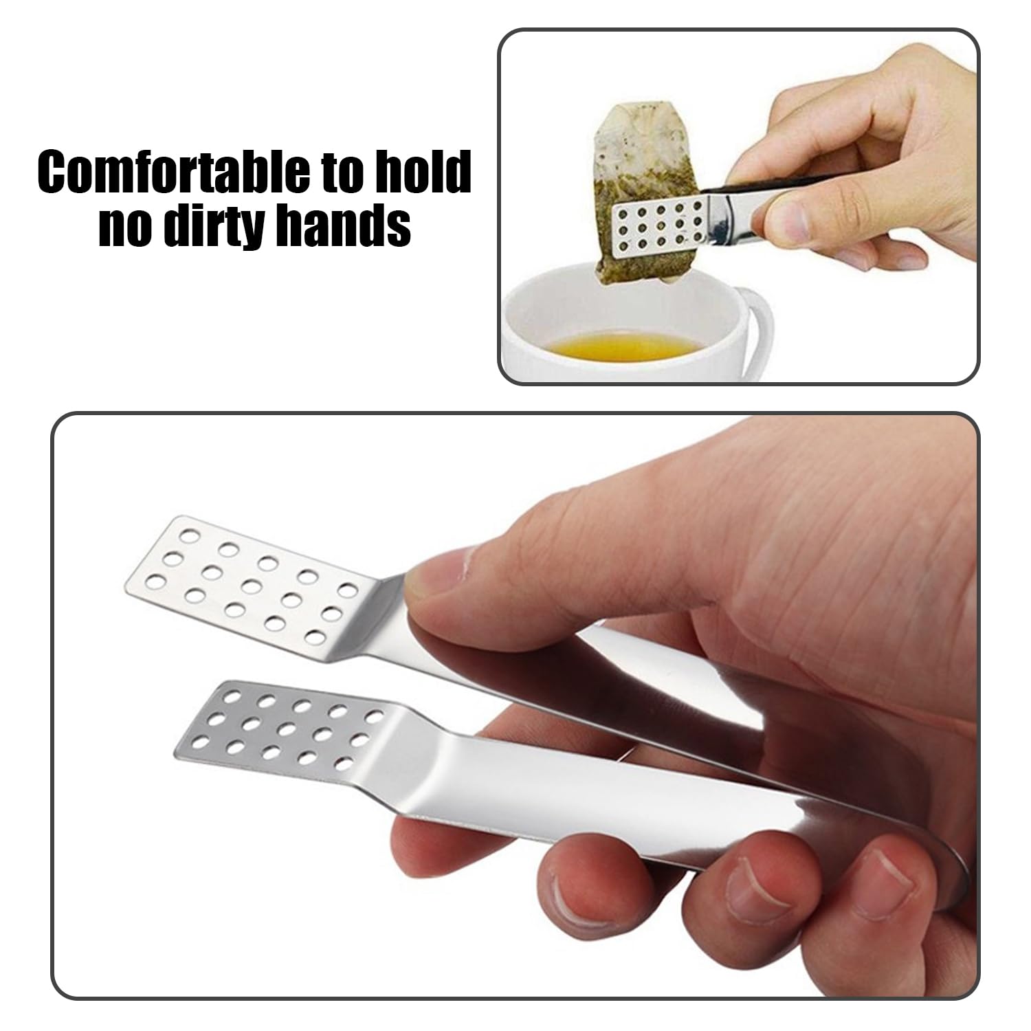 Clip della Bustina di Tè, Squeezer per Bustine di Tè Acciaio Inossidabile Pinze per Bustine di Tè Pinza per Spremere tè Multifunzionale Cucina Gadget