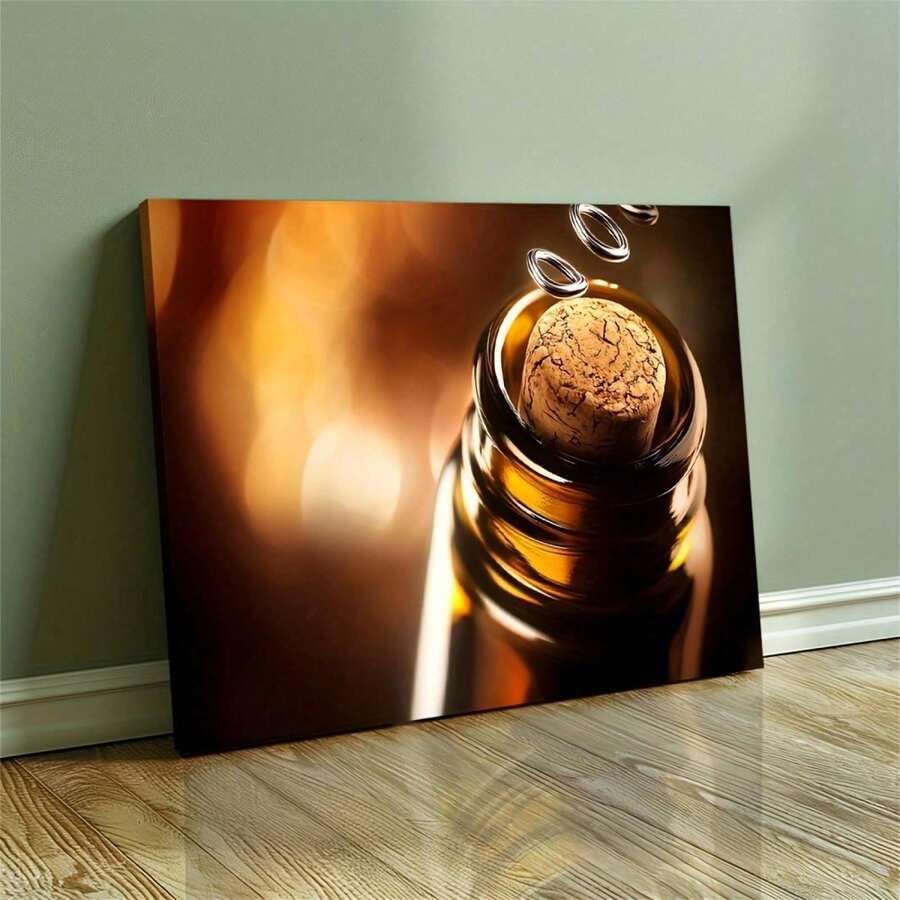 Œuvre d'art bouteille de vin 40 x 60 cm pour raviver un mur blanc triste