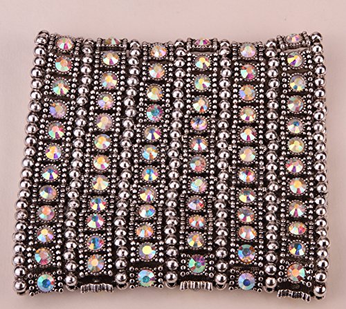 YACQ Women's Multilayer Wide Stretch Cuff Bracelets Fit Various Wrist Sizes - Soft Elastic Band - Lead & Nickle Free - Image 4