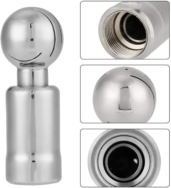 Samfox Stainless Steel Rotating Spray Ball360° Spray Covering The Rotating Spray Cleaning Ball, Cleaning The Rotating Spray Ball with A Diameter of 39.37-236.2 Inches (Thread 3/4 Inch)