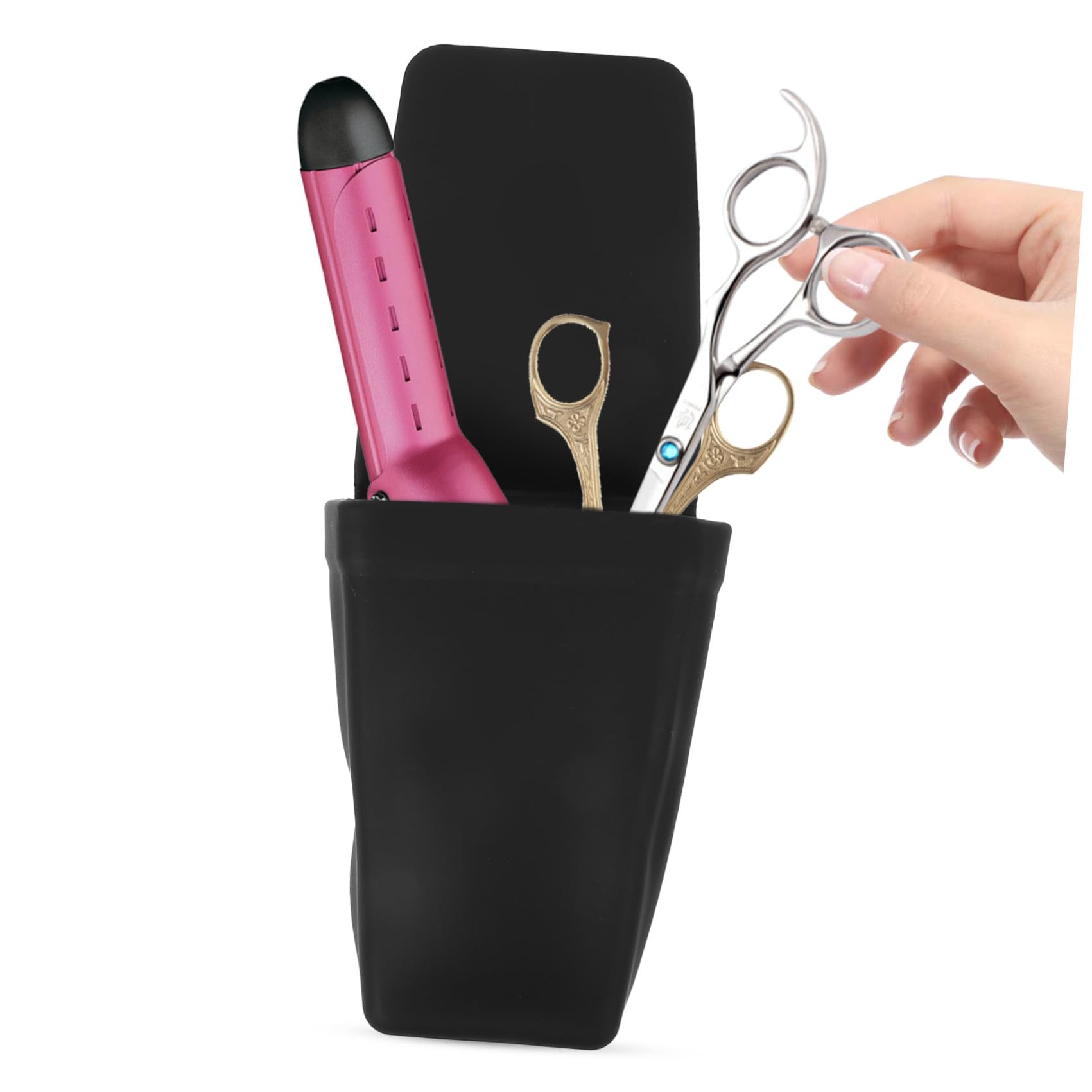 Beavorty Custodia Protettiva in Silicone Resistente al Calore per Piastra Chioma e Strumenti Caldi con Ventosa, per Uso in Viaggio, Design Isolante e Compatto