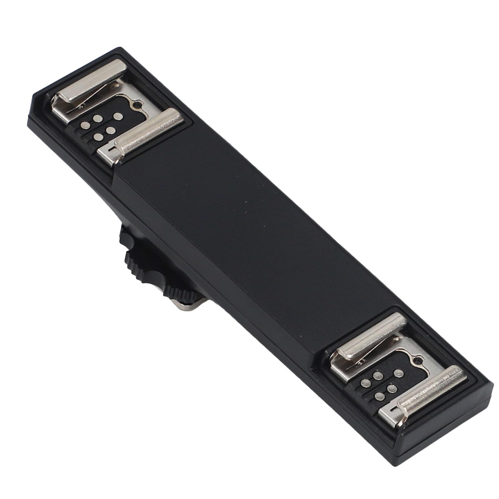 EBTOOLS Dual Hot Shoe Splitter, Kamera Dual Speedlite Flash Mount Trigger Bracket, ABS + PC Dual Extension Bracket, Schwarz 11 X 3 X 2,4 cm(Für Canon)