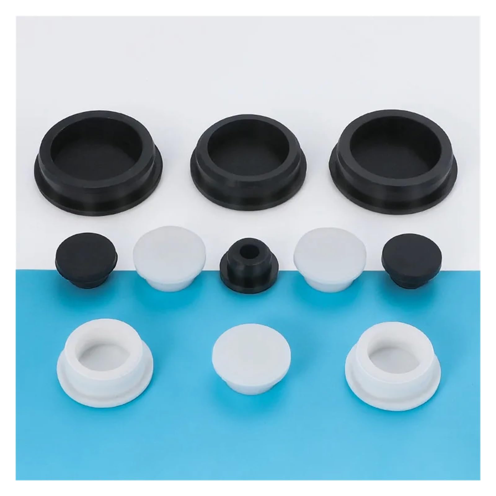 Gumowa uszczelka z gumy silikonowej zaślepka 6,8 mm 7,3 mm do 25 mm uszczelka w kształcie litery T wysoka temperatura (biały, 8 PCS-20 mm)