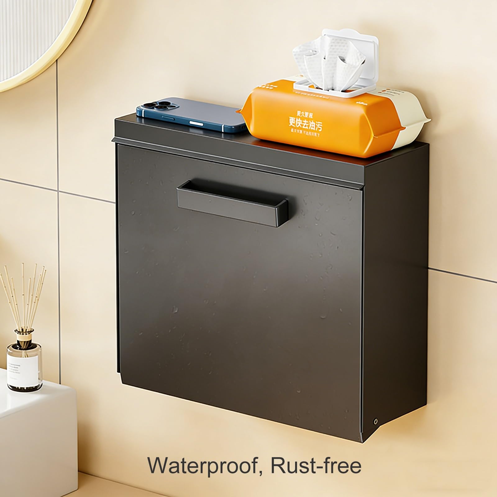 Dispensador de Papel, Dispensador Papel Secamanos, Dispensador de Pañuelos Montaje en Pared, Portarrollos Papel Higienico Metal, Porta Papel Higienico de Baño(Gray)