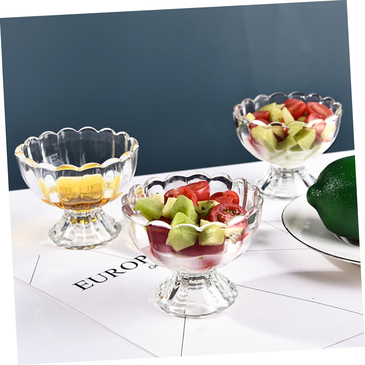 Gatuida Coppa Dessert in Vetro 100ml 6 Pezzi per Gelato e Budino | Superficie Liscia, Stampaggio Monopezzo, Coppette Trasparenti, Formato Compatto per Servizio Tavola