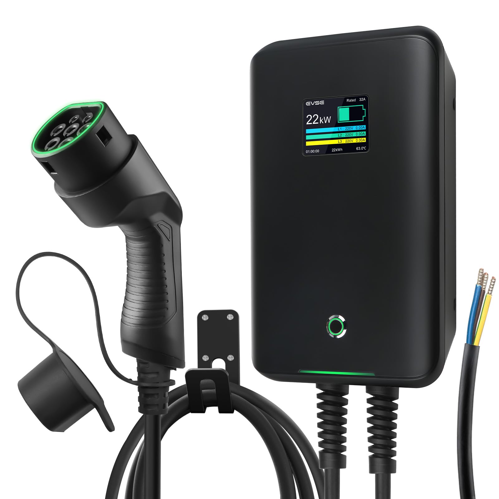32A Wallbox EV trifásica Estación de Carga para Coches eléctricos (22KW Mode C)