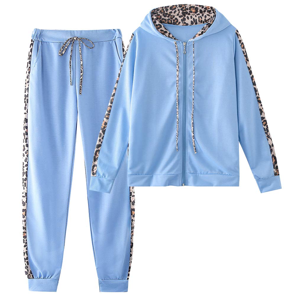 amropi Women's 2 Piece Tracksuit Sweatsuits Sets Hoodie Sweatshirt and Jogging Sweatpants Suit