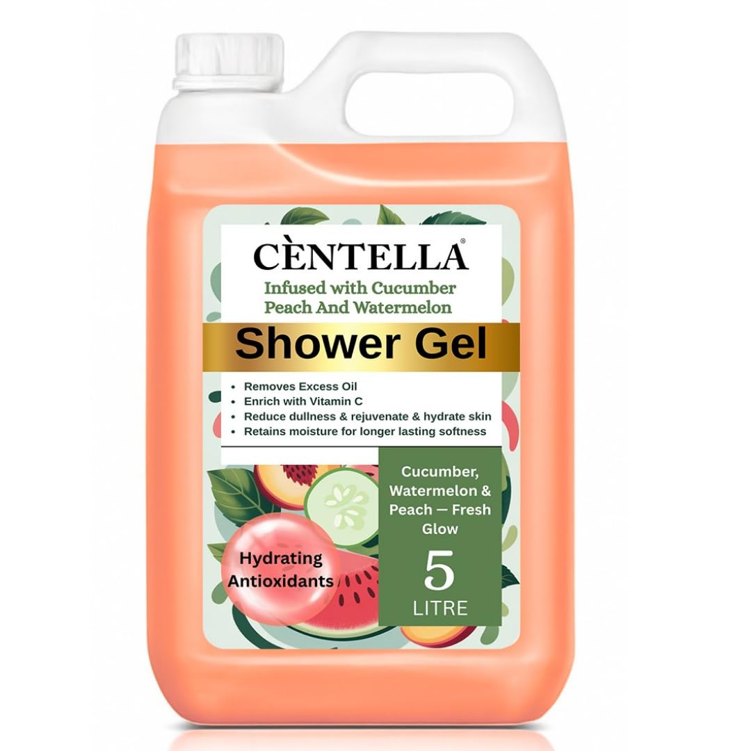 Body wash | Body wash Shower Gel |100% Vegan Luxury bodywash shower gel For Men & Women | 99.9% Germ-Protect | Refreshing Peach, Watermelon & Cucumber Scent Shower Gel | Body Wash Gel 5L Refill Pack.