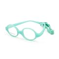 EnzoDate Baby Glasses Size 37 No Screw Safe Bendable with Strap, Flexible Optical Children Round Frame with Regular Lens