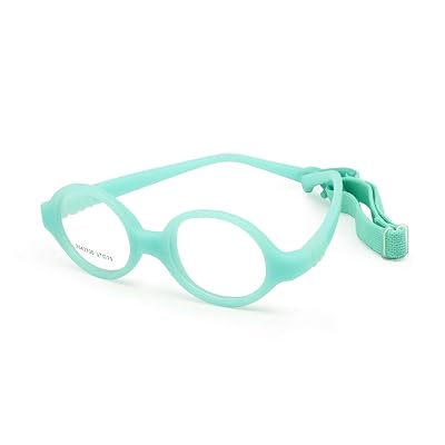 EnzoDate Baby Glasses Size 37 No Screw Safe Bendable with Strap, Flexible Optical Children Round Frame with Regular Lens