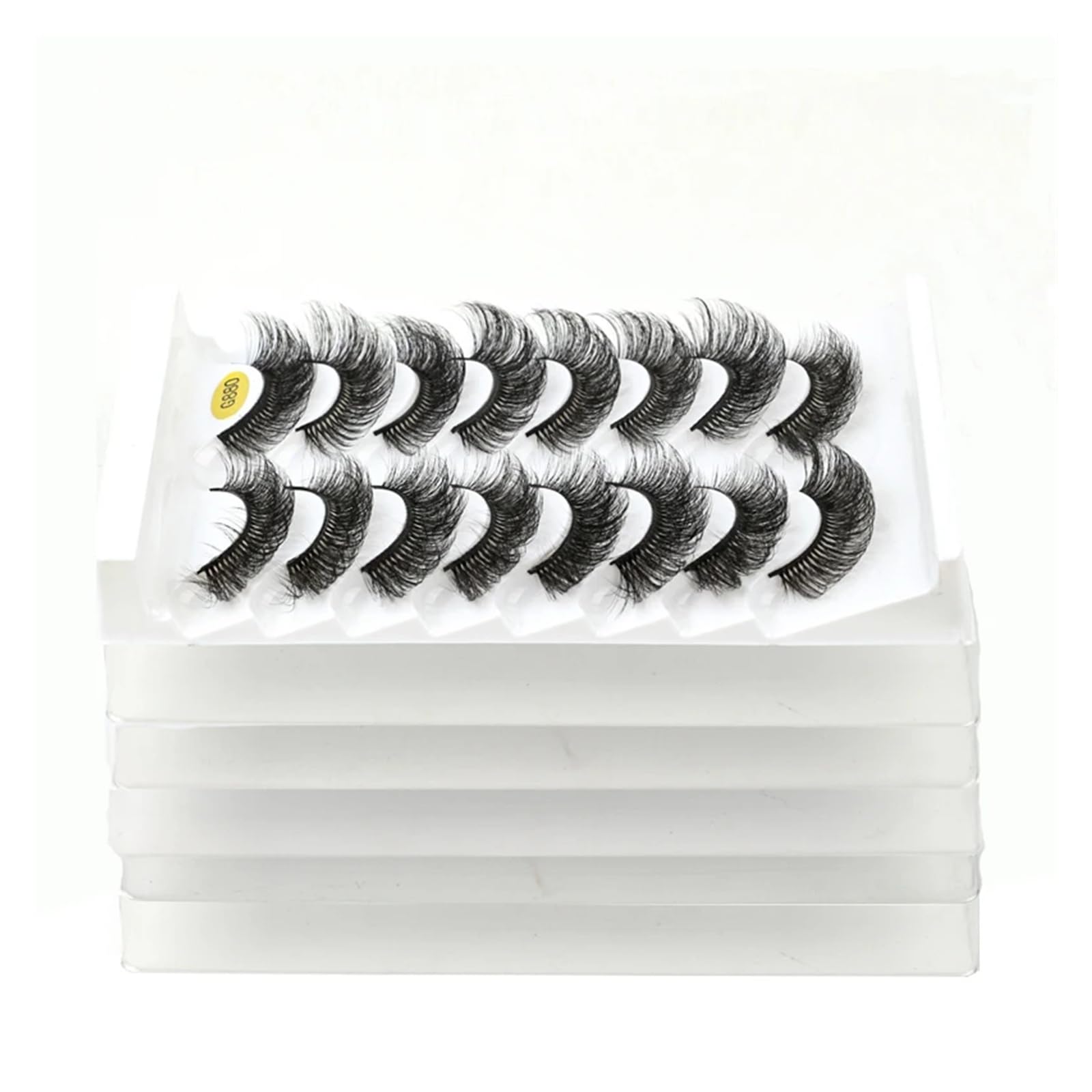 UAMOU 5/50 pudełek rosyjskie rzęsy w paski DD Curl Lashes 8 par 3D rzęsy z norek naturalne puszyste sztuczne rzęsy przedłużanie Cheerfully (Color : 8Pairs G881, Size : 5 Boxes)