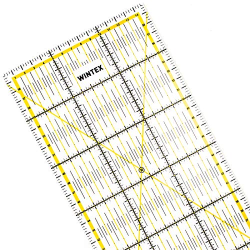 WINTEX Universal Schneiderlineal 15x60 cm - Quilt Schneider Patchwork Lineal - Nählineal transparent - Lineal Nähen - Näh Lineal mit cm-Raster und Winkelanzeige - Sewing Ruler