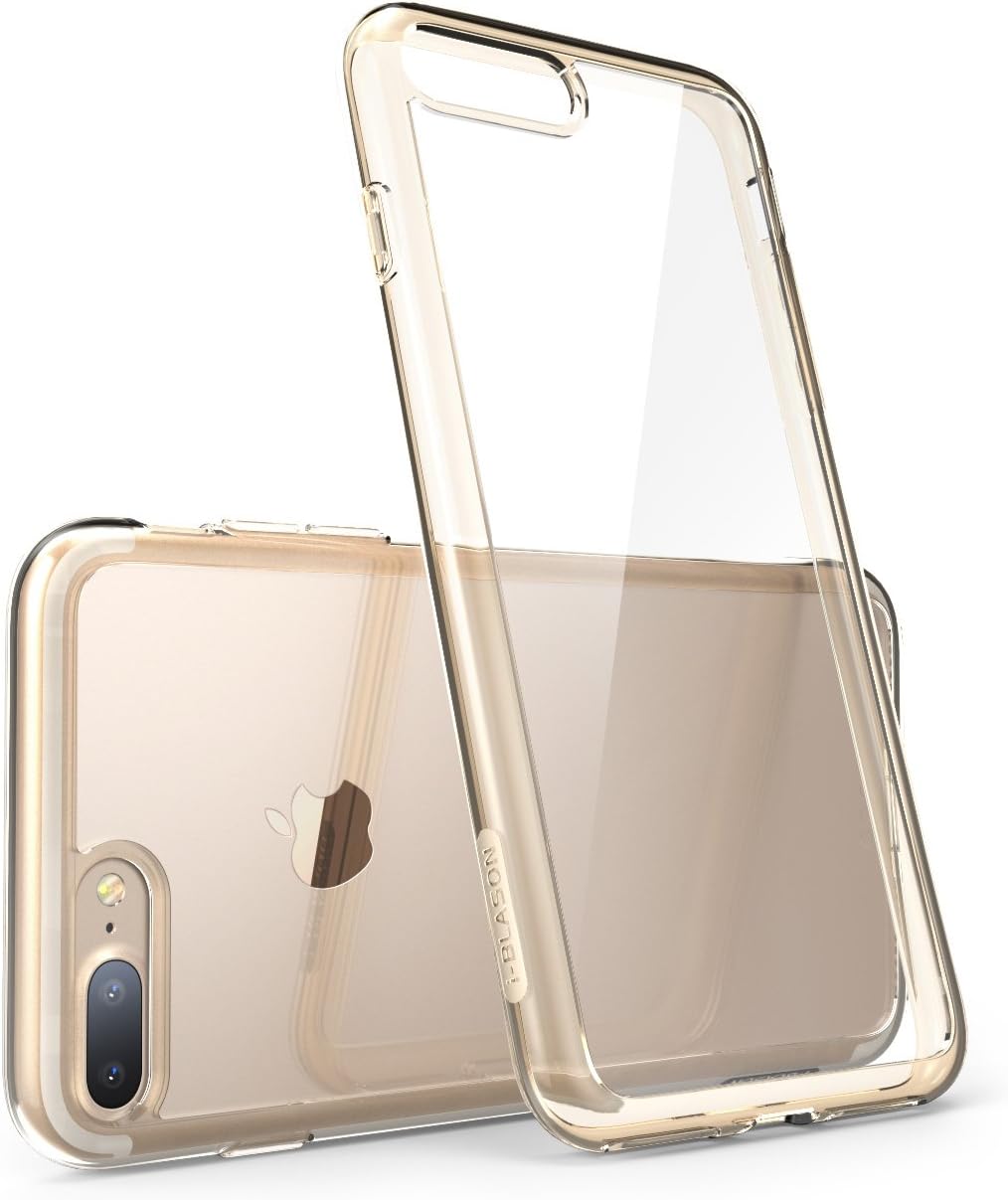 i-Blason Case for iPhone 7 Plus 2016 /iPhone 8 Plus 2017 Release, Halo Series Scratch Resistant Clear Case (Clear/Gold)