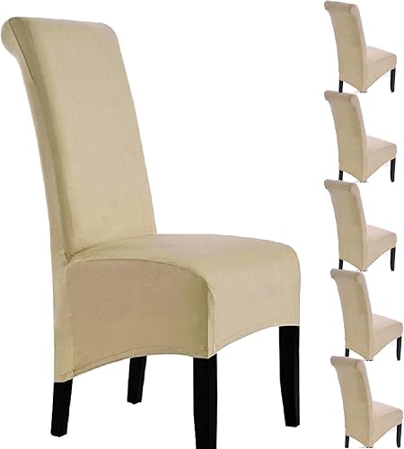 Miniatura 9 de Juego de 6 fundas de terciopelo para sillas de comedor XL, fundas elásticas para sillas de comedor, bodas, ceremonias (azul claro, 1)