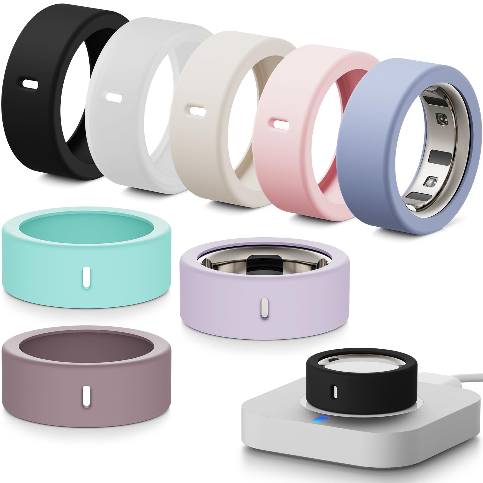 8 Pcs Ring Cover for Oura Ring Gen 4/4 Ceramic/Gen 3/Ultrahuman Ring