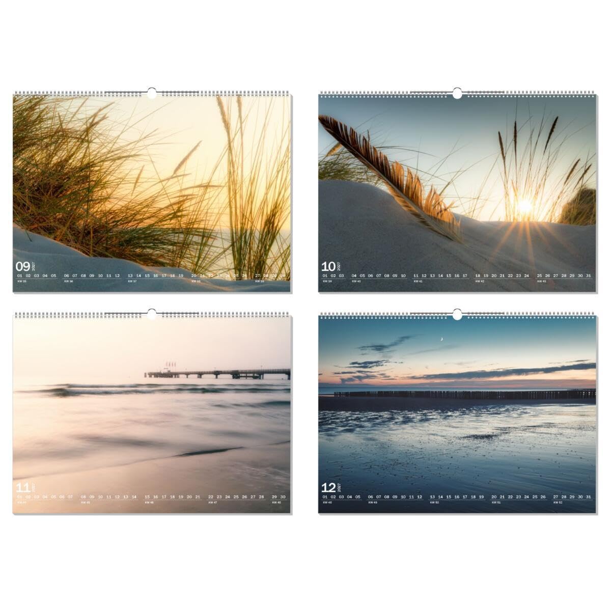 artboxONE Kalender 2027 Strandlandschaft Wandkalender A2 2027 Reise/Strand und Meer