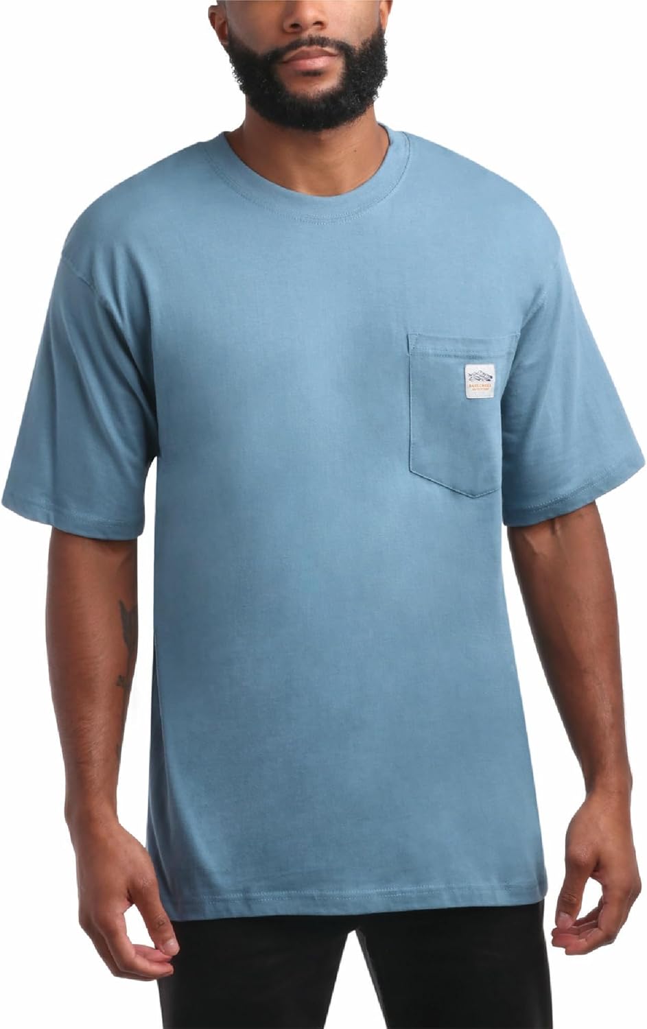 Bass Creek Outfitters Mens Pocket Tee Shirts - Heavyweight Shirt Cotton Crewneck Casual Short Sleeve Work Shirts for Men