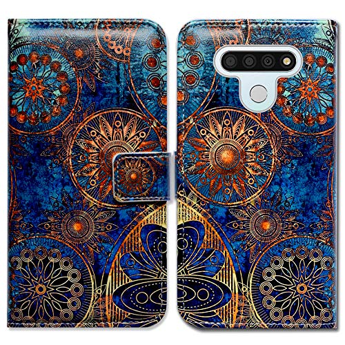 Bcov Case for LG Stylo 6, Gorgeous Colours Circle Leather Flip Case Wallet Cover with Card Slot Holder Kickstand for LG Stylo 6