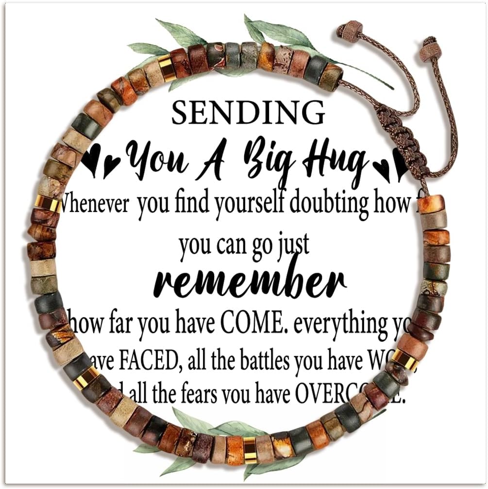 Inspirational Gifts Bracelets for Women: Healing Natural Stone Bracelets - Get Well Soon Gifts for Women Best Friends Sister Girls - Life is Tough But So are You Bracelet