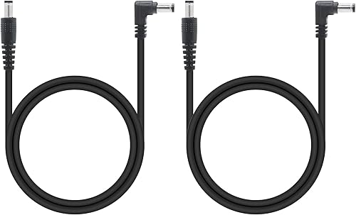 Cable de extensión de alimentación de 3.3 pies CC de 12 V, ángulo recto de 90 grados, 0.217 in x 0.083 in, enchufe adaptador de corriente macho a