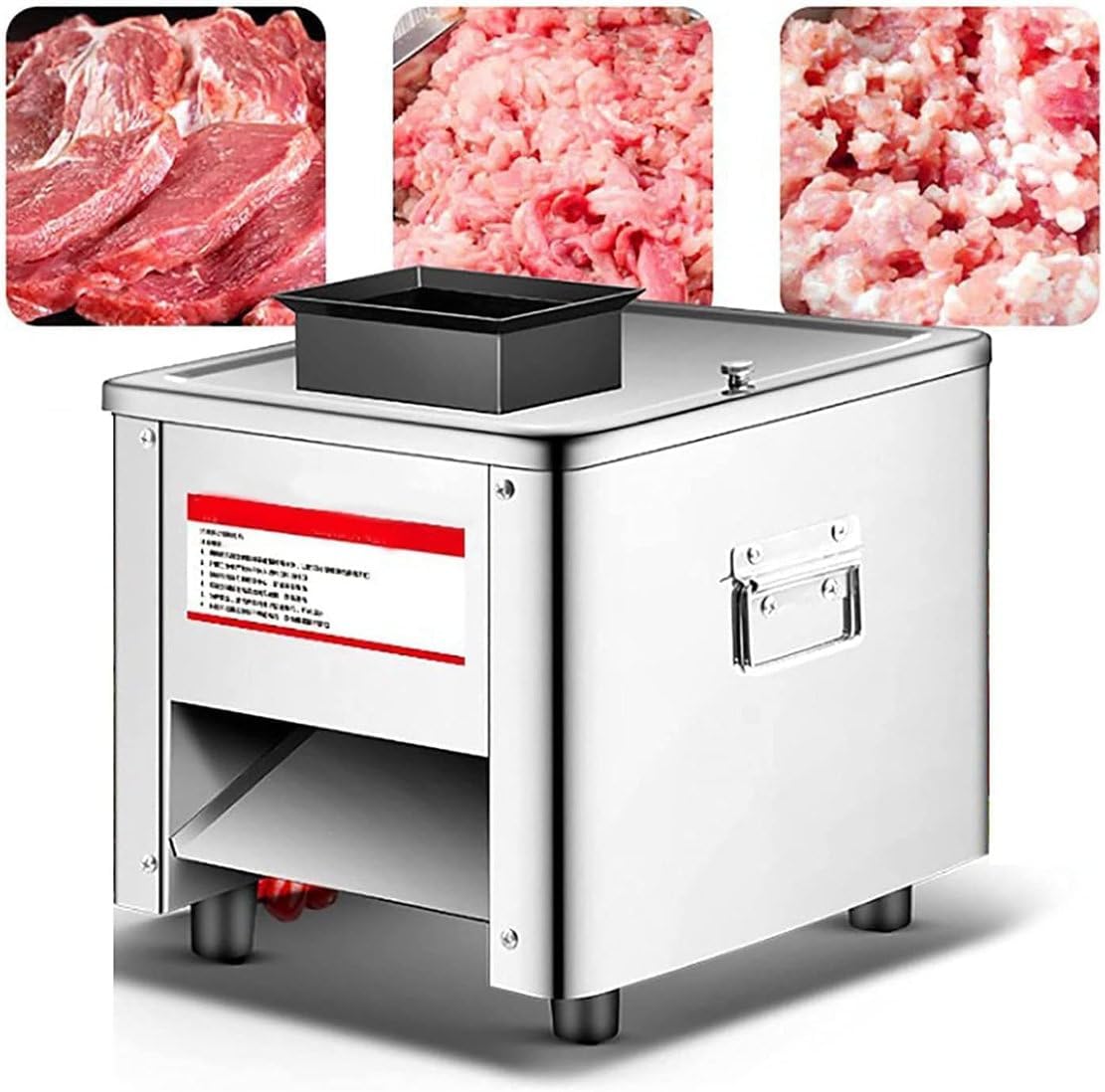 NYMFEA 850W Meat Cutter Machine, Electric Meat Slicer Shredded Machine, Slicer Cutter/Shredder Machine/Dicer Cutter, Commercial Electric Chicken Fish Beef Meat Vegetable Slicer,2.5MM